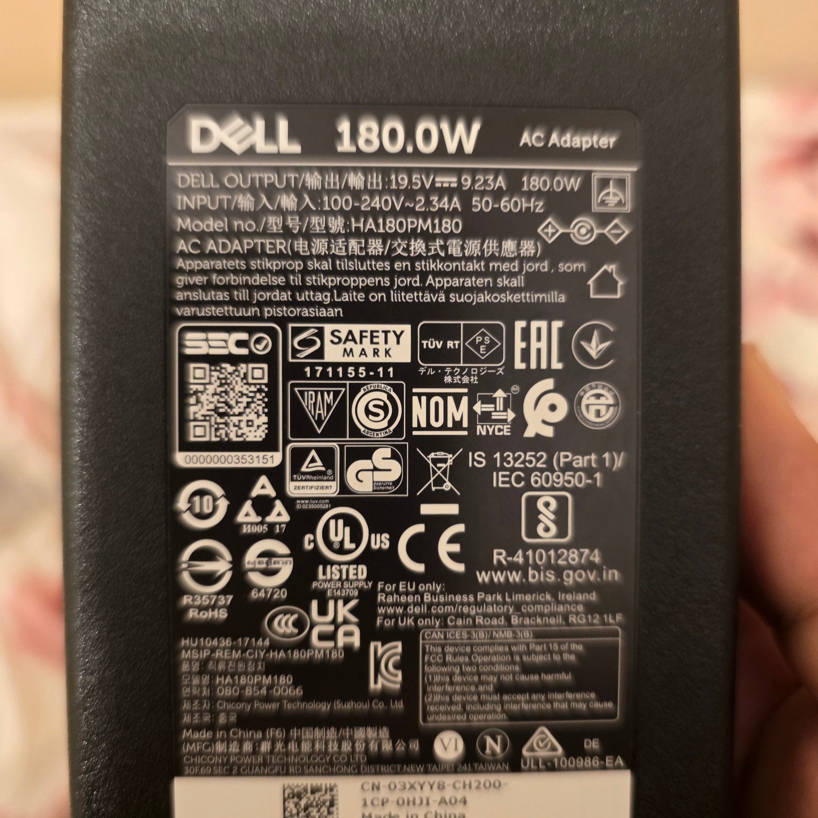 Dell WD19TBS Thunderbolt Docking Station met 180W Adapter, Ophalen of Verzenden, Zo goed als nieuw