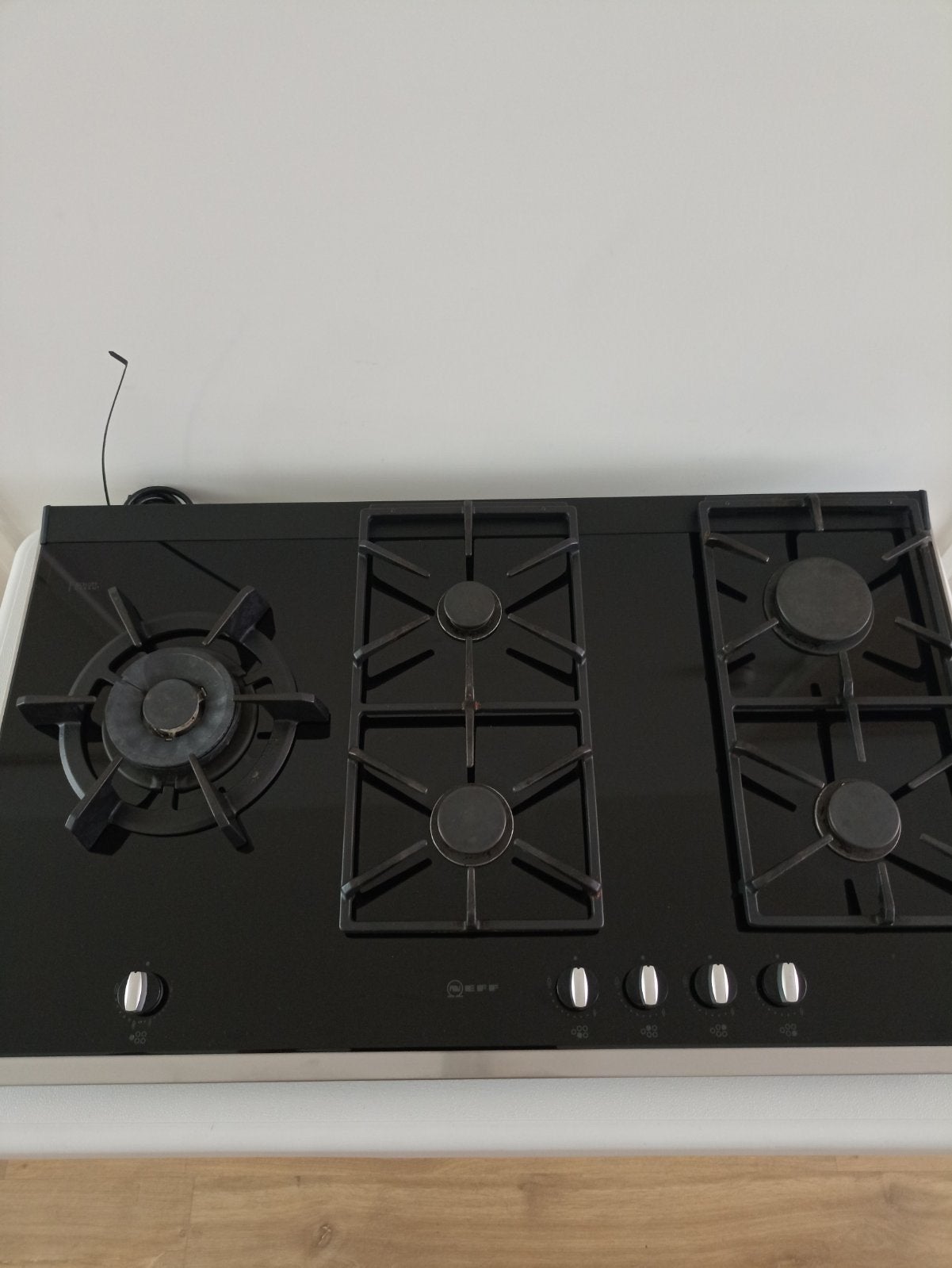 Neff Gasfornuis 5-pits Inbouw Kookplaat Zwart Glas, Ophalen, Gebruikt, Inbouw, Gas