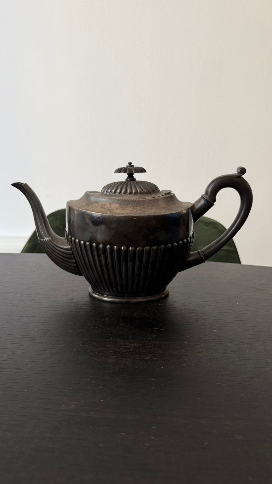 Antieke verzilverde theepot, Antiek en Kunst, Ophalen of Verzenden, Zilver