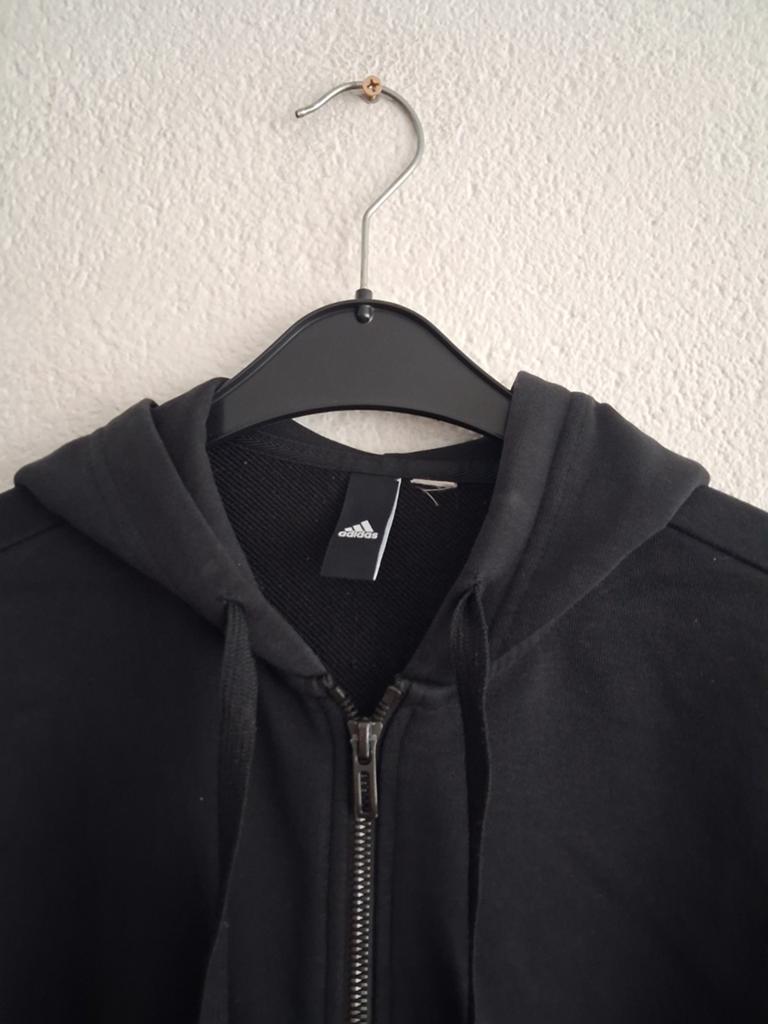 Adidas Zwarte Hoodie met Rits - Maat M, Maat 38/40 (M), Adidas, Zwart, Ophalen of Verzenden