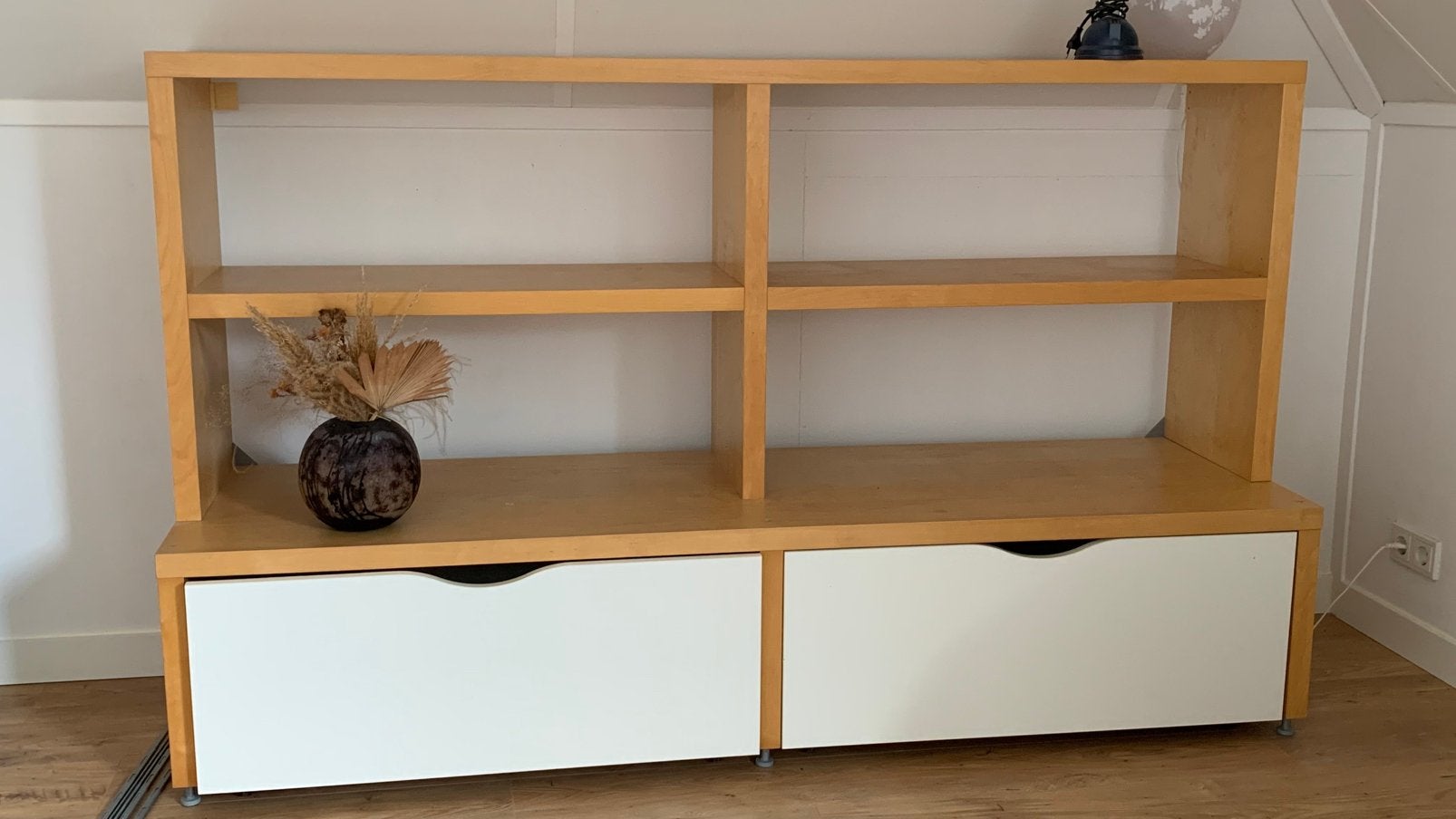 Vakken kast met 2 laden op rollers totaal 123 cm hoog, Ophalen, Zo goed als nieuw