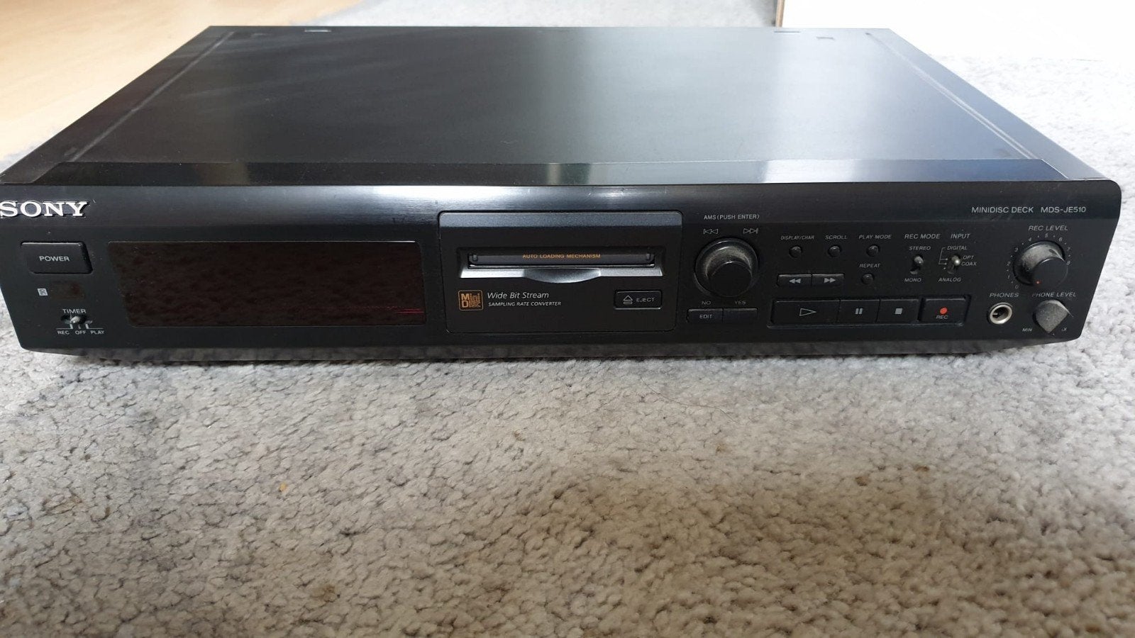 Sony Minidisc Recorder MDS-JE510 - Zwart, Ophalen, Minidisc-recorder