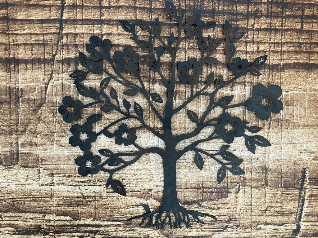 Wanddecoratie De Kracht van de Levensboom, Metaal, 58 cm, Zwart, 60 cm
