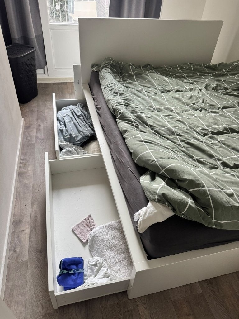 BED MALM IKEA 140x200cm WIT EUR 50, Ophalen, Gebruikt, Malm Ikea, Wit