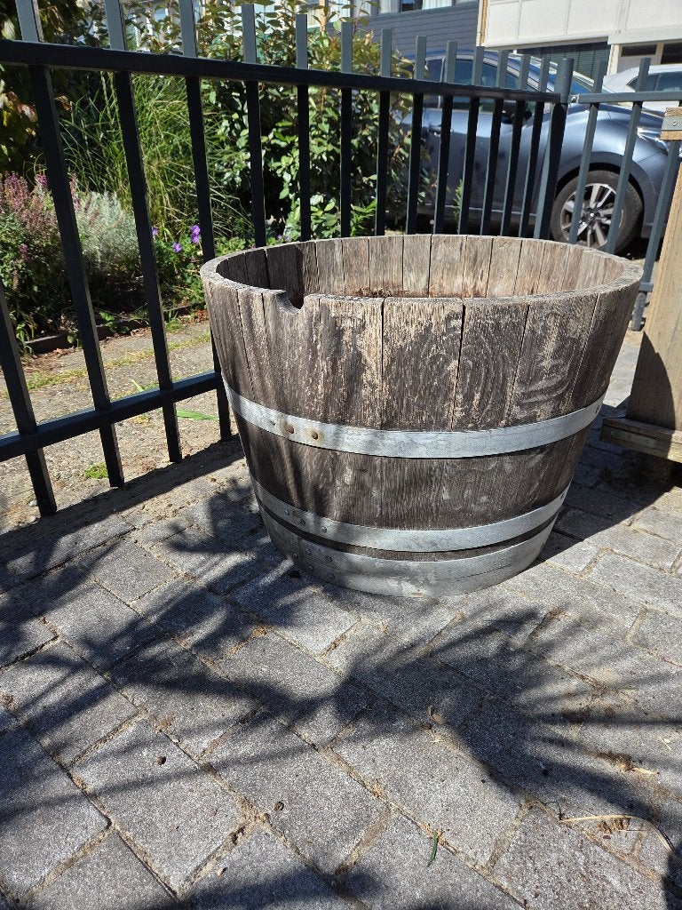 Half wijnvat, Tuin en Terras, Ophalen, Gebruikt, Rond, 60 tot 100 cm