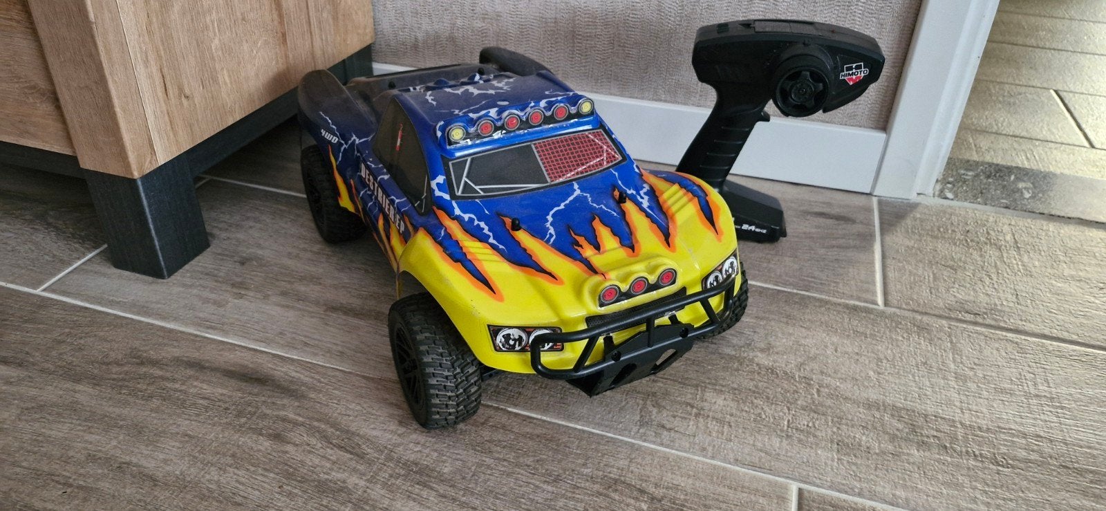 Himoto 1/10 RC Auto met Traxxas 550 Titan motor en Lipo, Ophalen of Verzenden