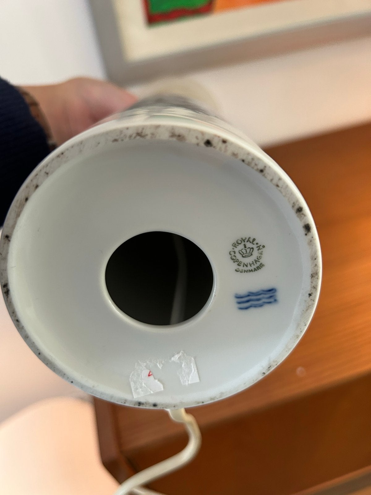 Royal Copenhagen Tafellamp met Blauw Bloemenpatroon, Ophalen of Verzenden