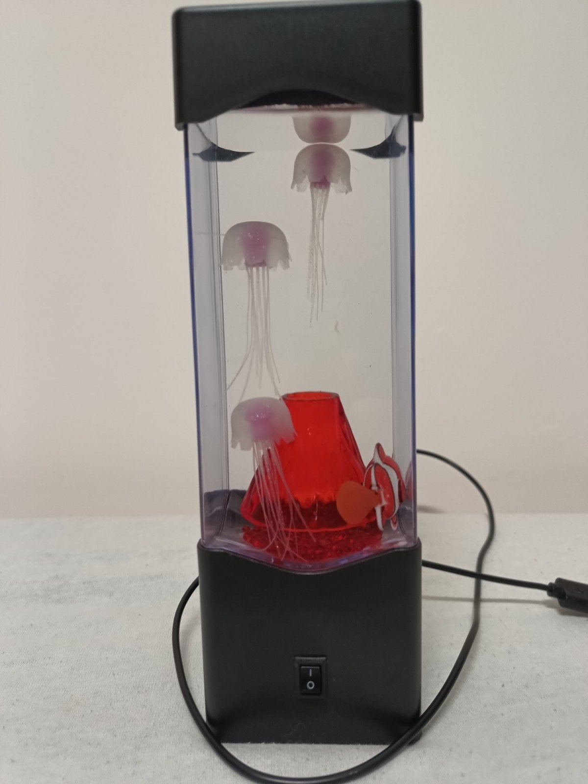 USB Vulkaan Aquarium Lamp met Kwallen en Vis, Ophalen of Verzenden