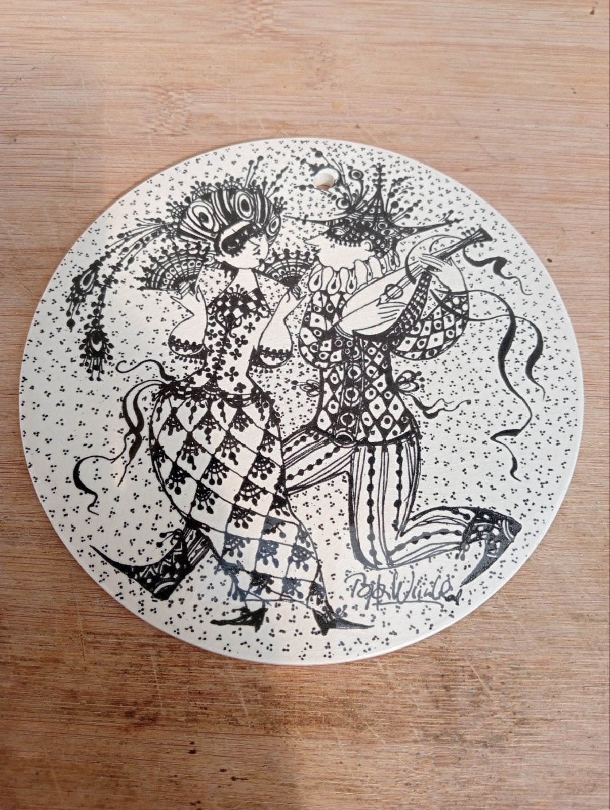 Bjorn Wiinblad wandbord Maskerade februari Nymolle Denemarke, Ophalen of Verzenden