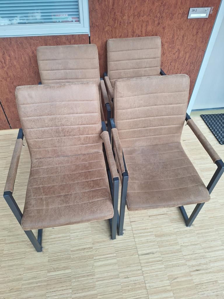 4 cognac eetkamer stoelen, Huis en Inrichting, Stoelen, Ophalen of Verzenden, Gebruikt, Bruin, Vier