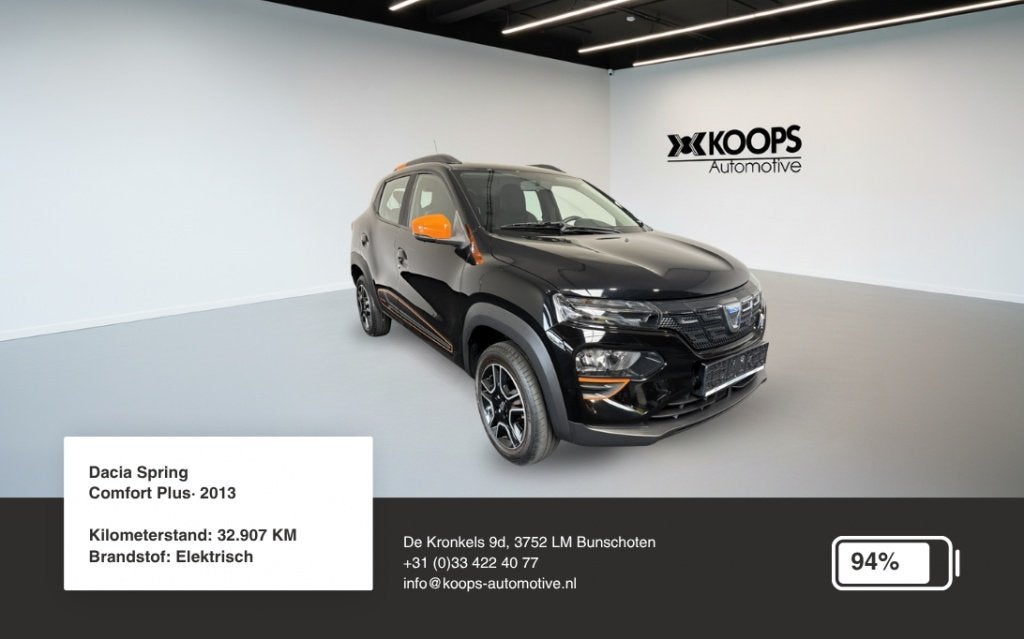 Dacia Spring Electric Comfort Plus SOH 94% | Car play | Came, Automaat, Gebruikt, Zwart, 1045 kg