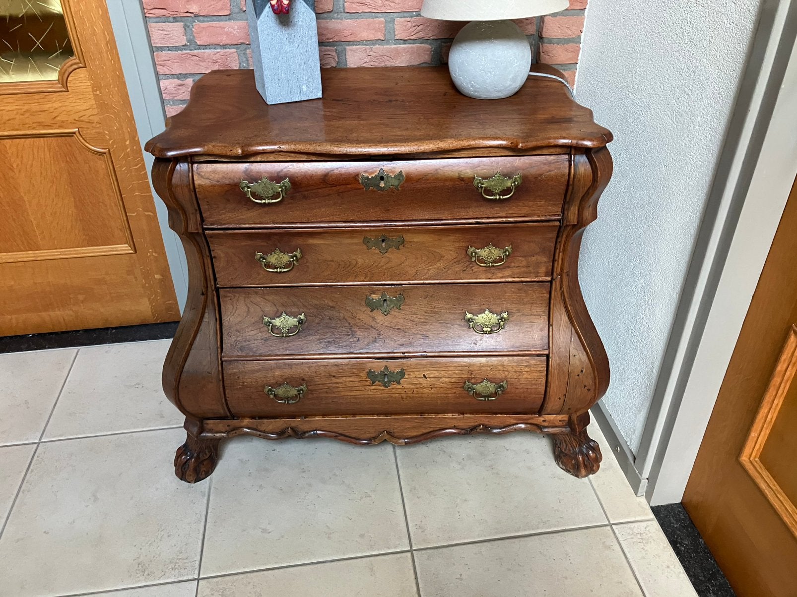 Antieke fraaie commode met 3 lades, Ophalen, 50 tot 100 cm, Zo goed als nieuw, 3 of 4 laden