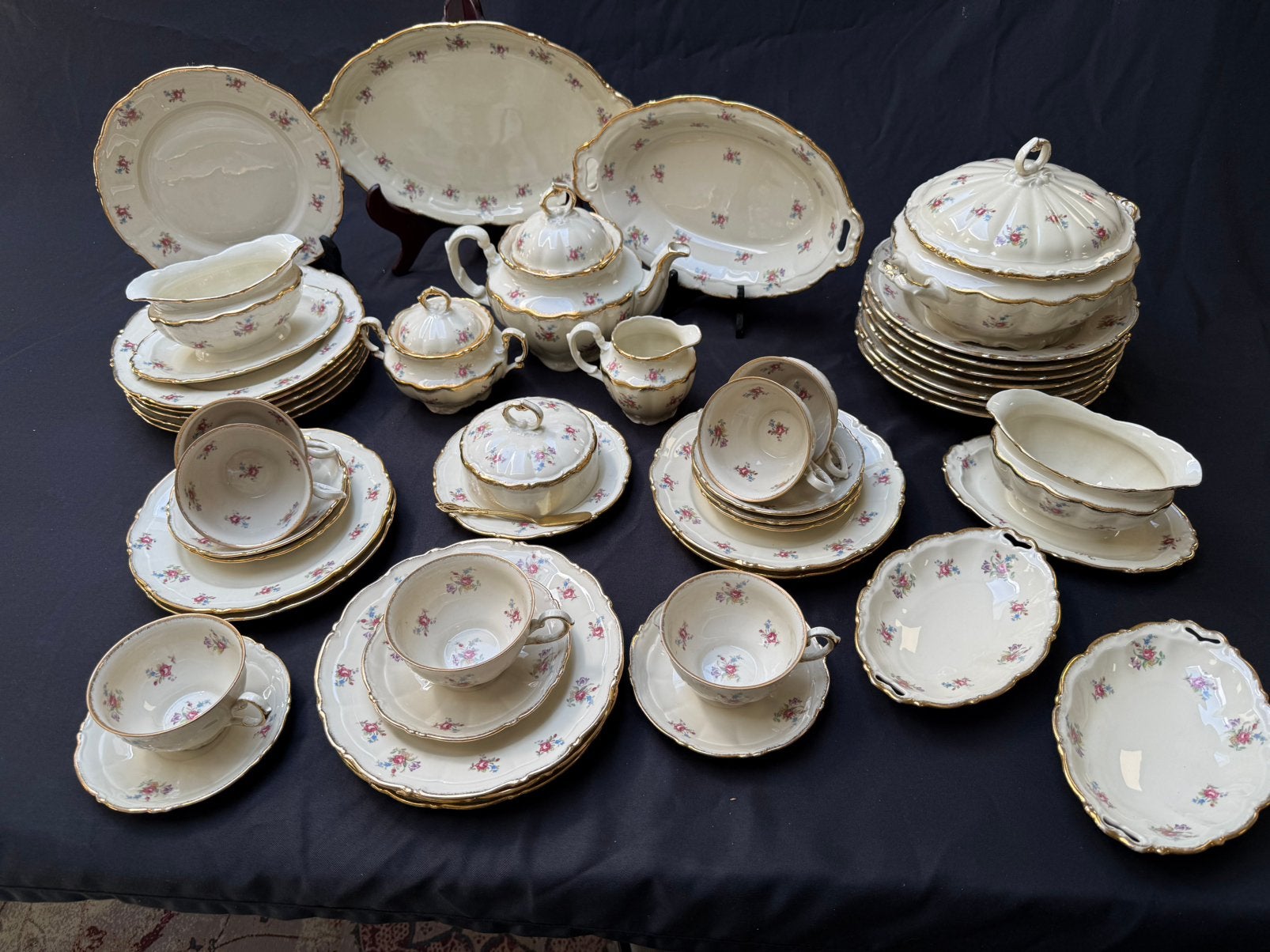 Bijzonder brocante koffie en eetservies JG&Z, Antiek en Kunst, Antiek | Servies compleet, Ophalen of Verzenden