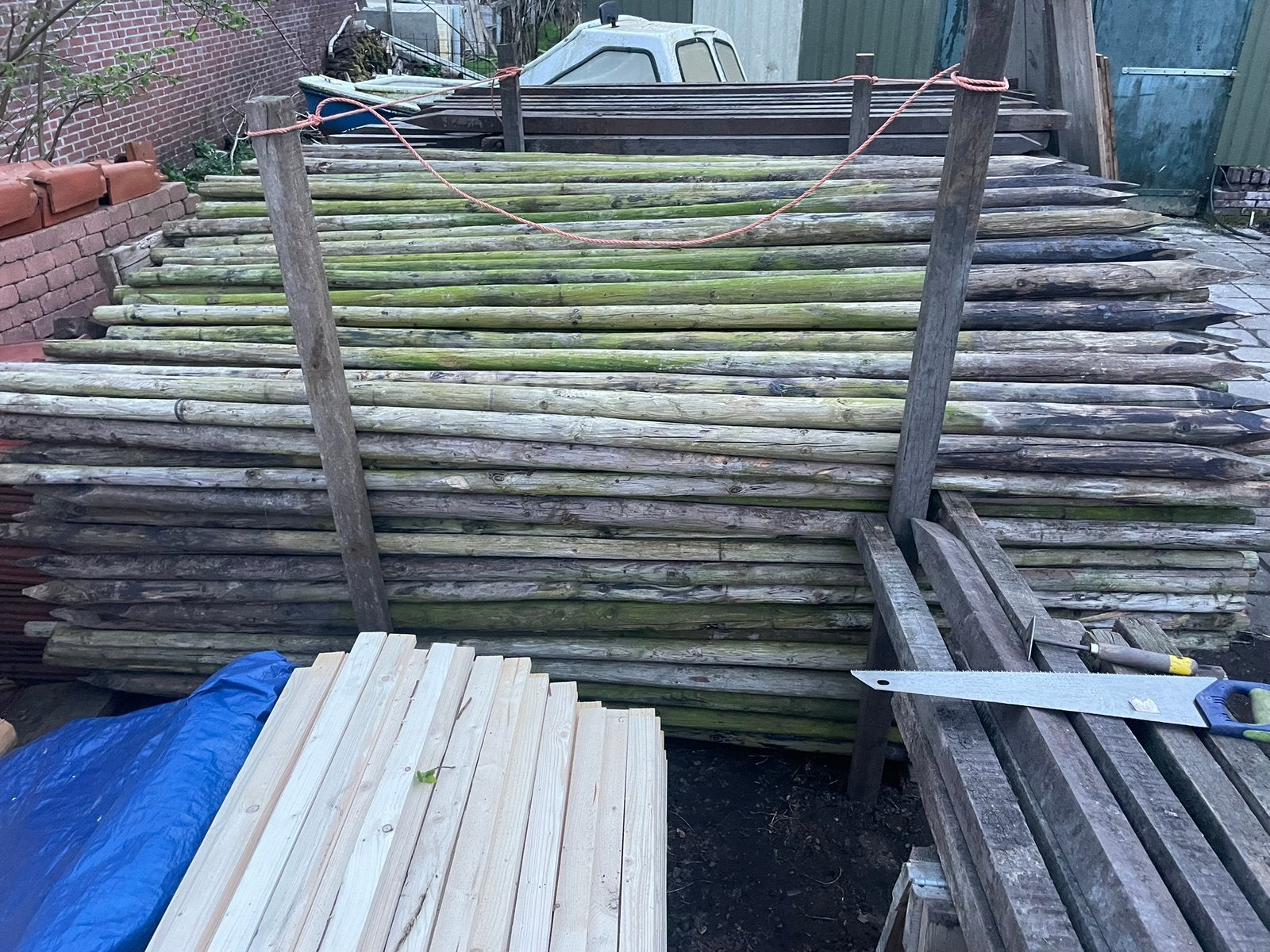 Boompalen, Tuin en Terras, Ophalen, Gebruikt, 250 cm of meer, Palen