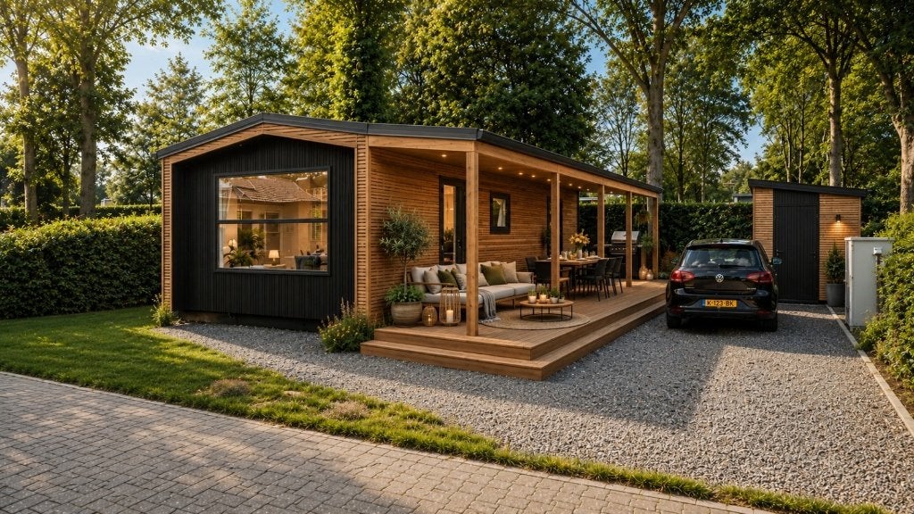 NIEUW INSTAPKLAAR CHALET OP CAMPING HAMMERHORST IN DEN HAM, Tot en met 4