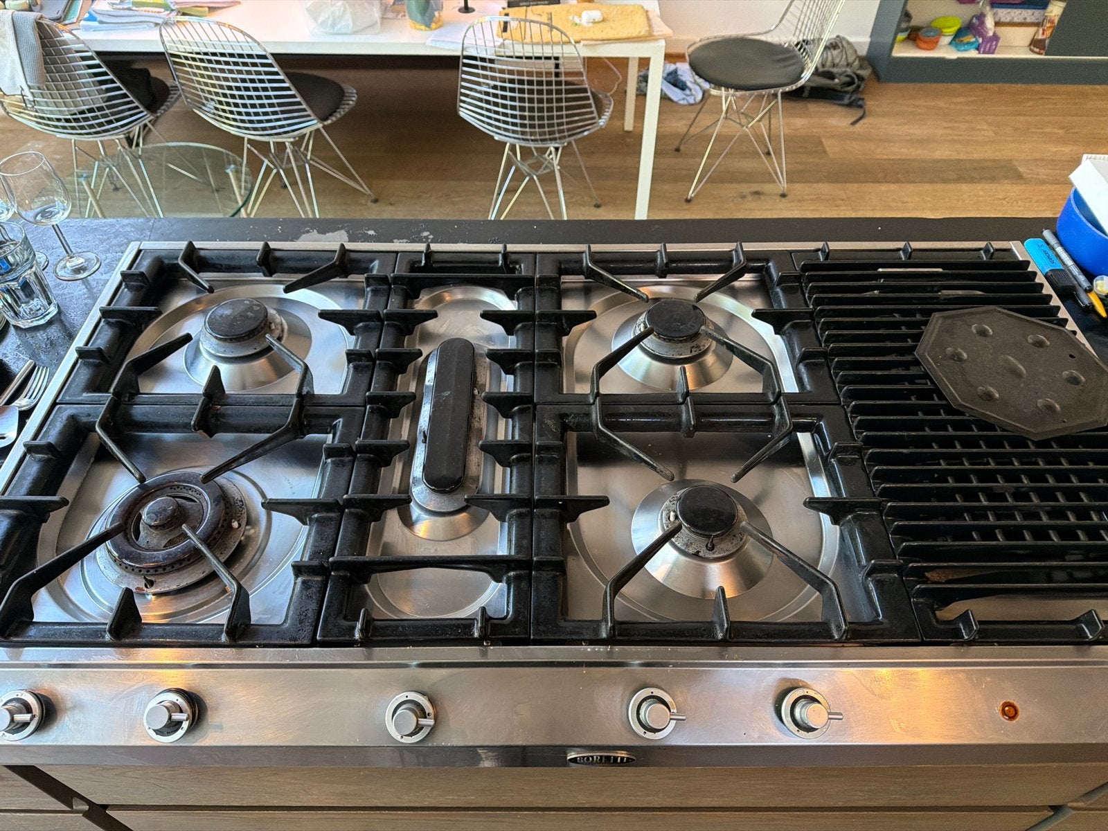Boretti i Live Gas Kookplaat 5 Pits met Grillplaat, Ophalen, Gebruikt, Minder dan 85 cm, 60 cm of meer