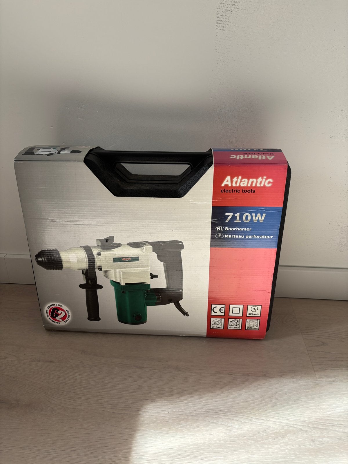 Atlantic boorhamer 710W met koffer, Doe-het-zelf en Verbouw, Boor- en/of Breekhamer, Ophalen of Verzenden, Klopboormechanisme