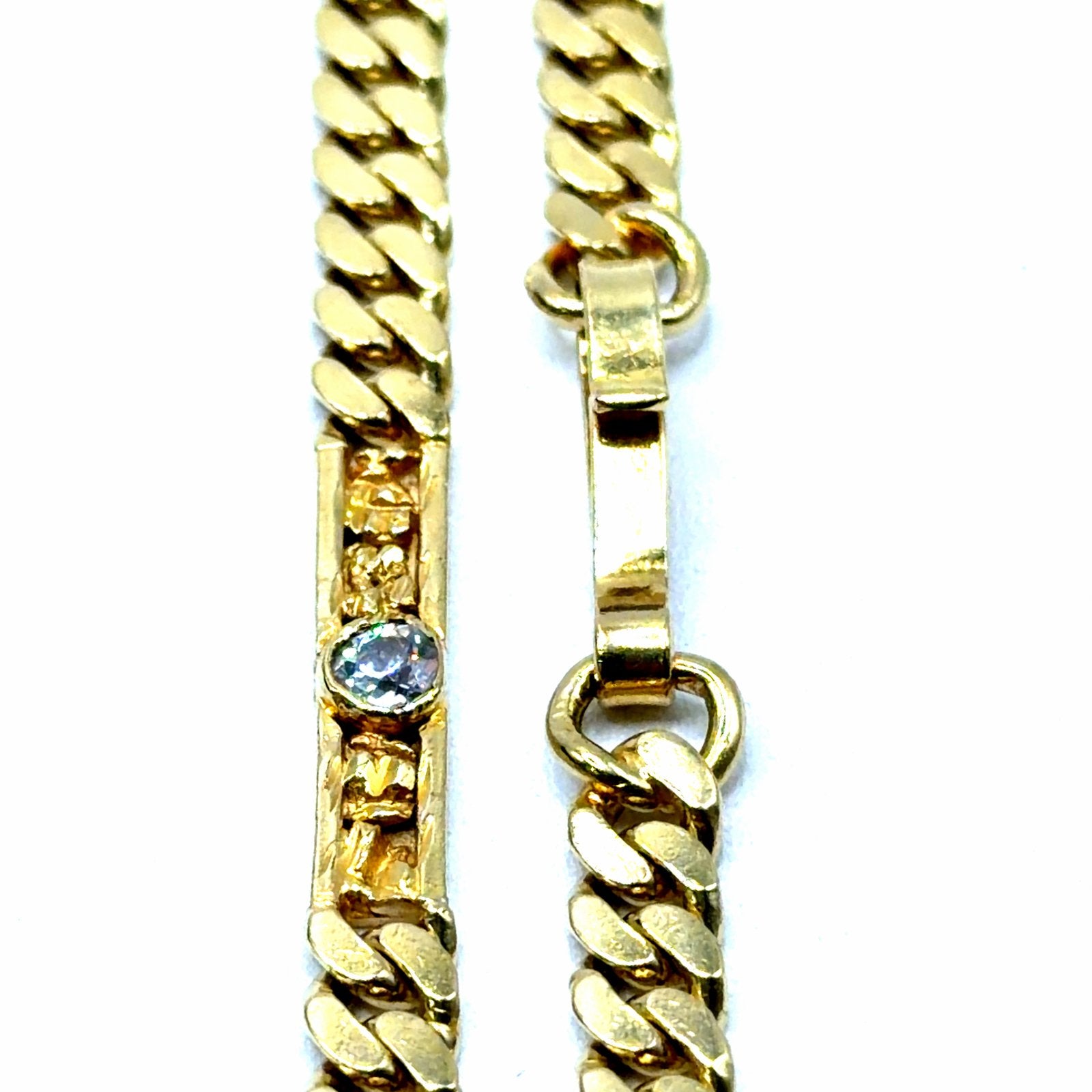 Gouden ketting met zirkonia steentjes 18 karaat, Sieraden, Tassen en Uiterlijk, Kettingen, Met kristal, W, Ophalen of Verzenden