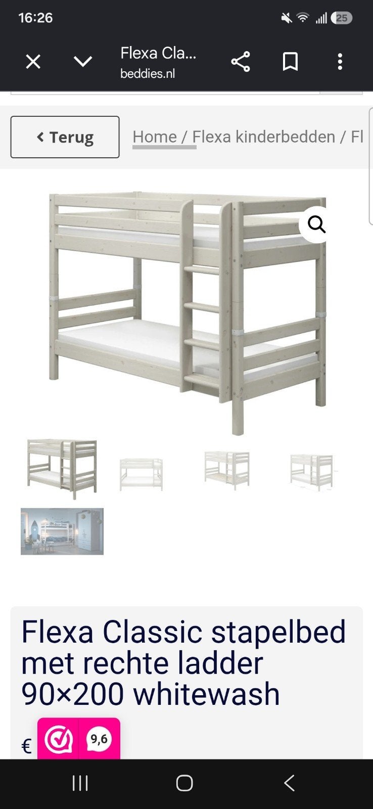 fkexa whitewash stapelbed, Huis en Inrichting, Ophalen, Gebruikt, 90 cm, 160 tot 180 cm