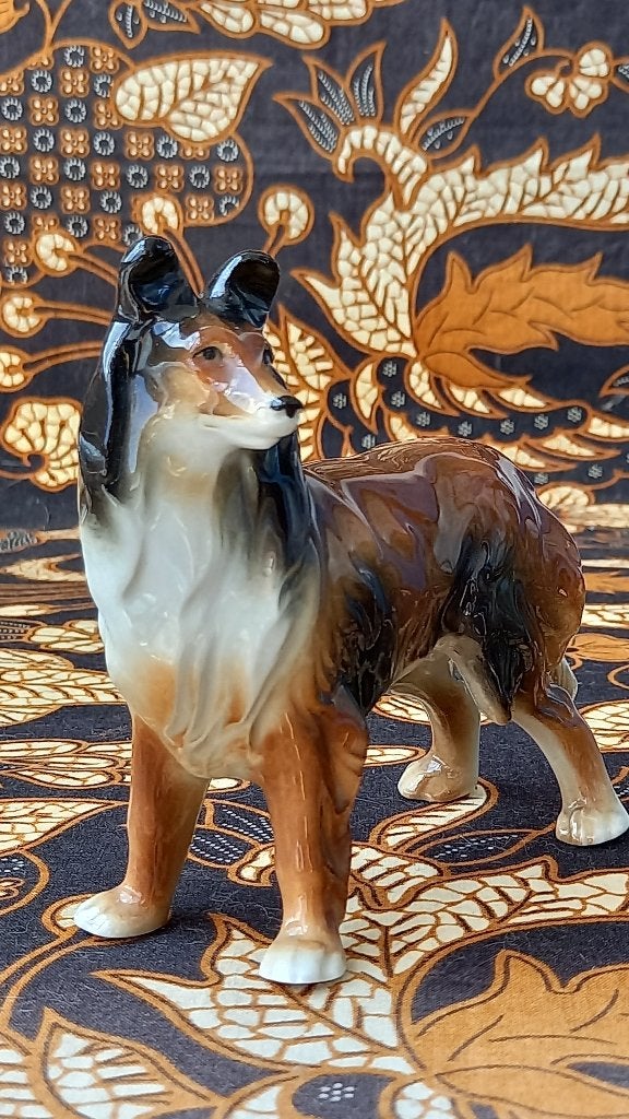 Mooi oud Engels porselein beeldje van een Schotse collie., Ophalen of Verzenden