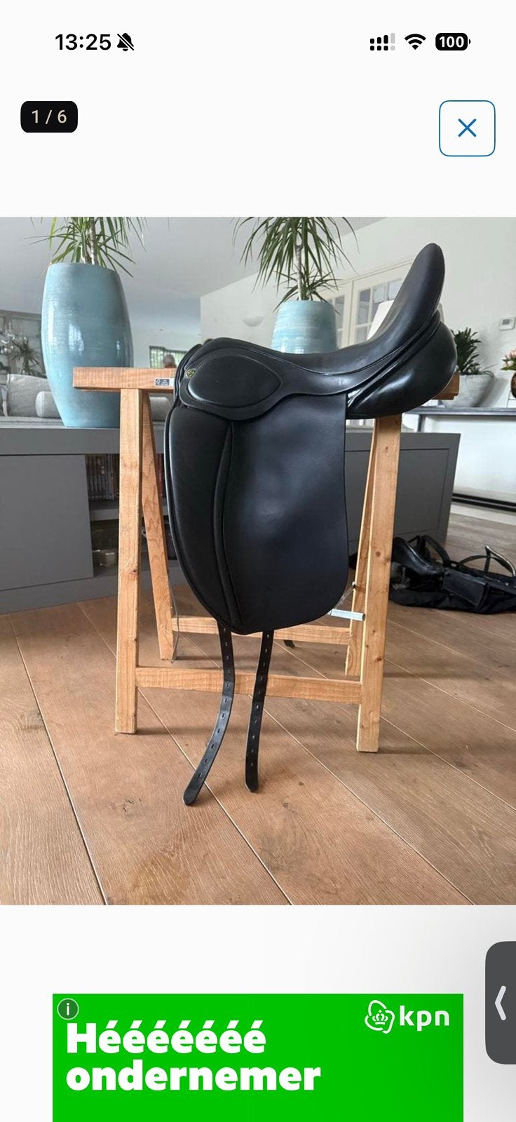 Nette Hulsebos zadel te koop, Dieren en Toebehoren, Hulsebos, L (17.5 inch), Gebruikt, Dressuur