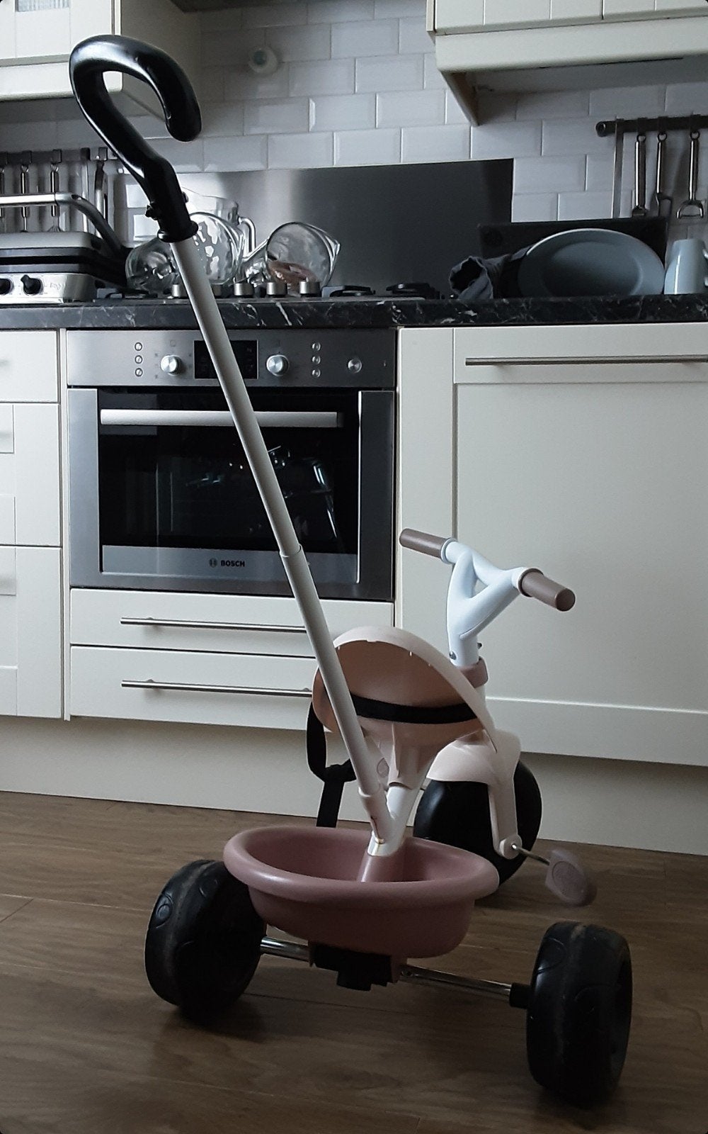 Driewieler Smoby Inclusief duwstang ZO GOED ALS NIEUW, Fietsen en Brommers, Ophalen, Zo goed als nieuw, Smoby, Duwstang