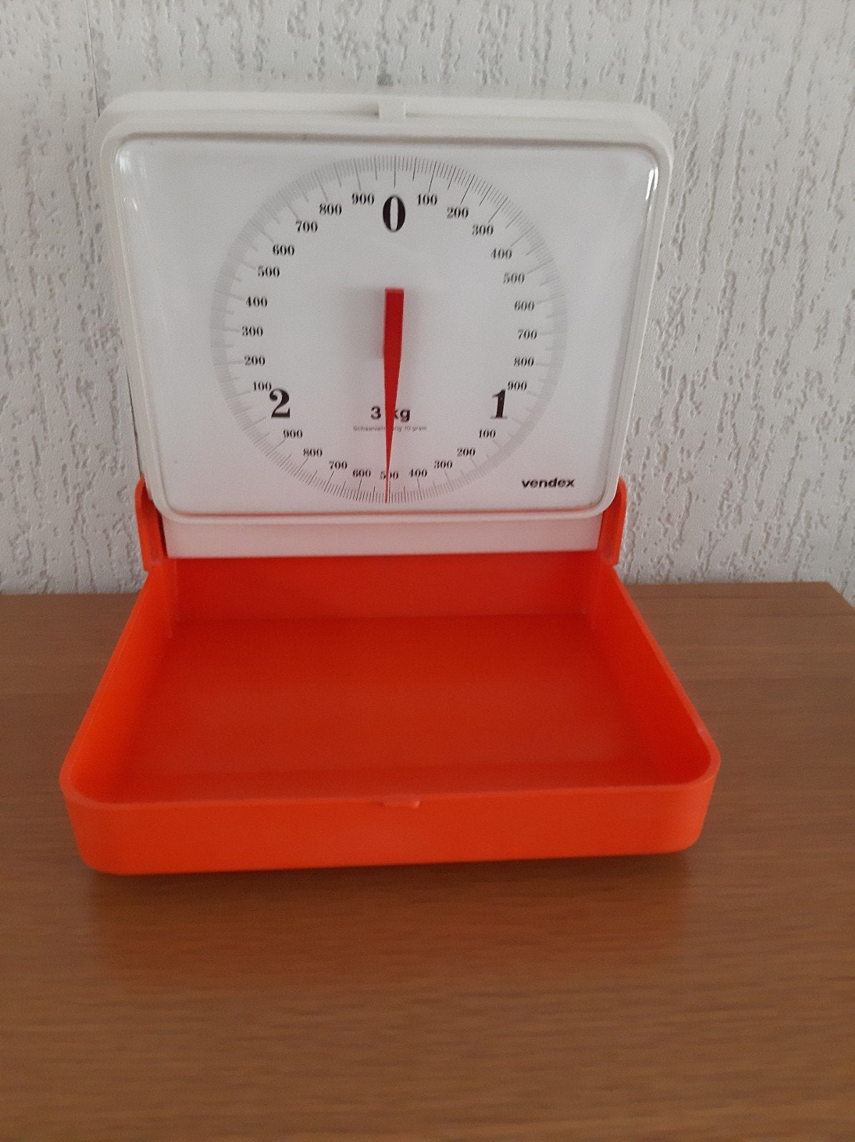 Vintage Vendex hangende keukenweegschaal 3 kg, Ophalen of Verzenden