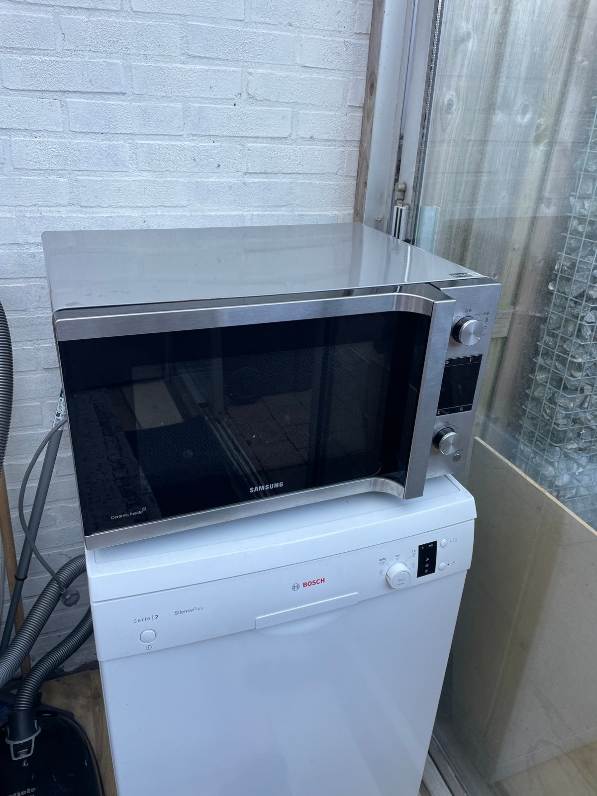 Samsung Combimagnetron - Zilver - Zo goed als nieuw, Ophalen, Combimagnetron, Grill, Zo goed als nieuw