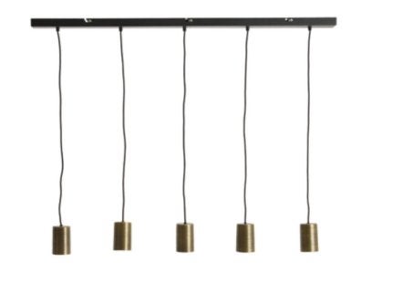 Moderne 5-lichts hanglamp zwart/goud – perfecte eettafellamp, Ophalen, Gebruikt, Metaal, E27 (groot)