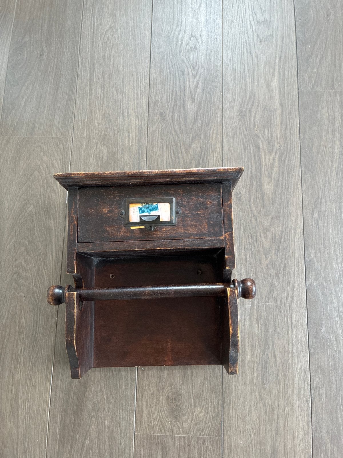 Massief houten keukenrolhouder met lade, Hout, Ophalen of Verzenden, Bruin, Overige typen