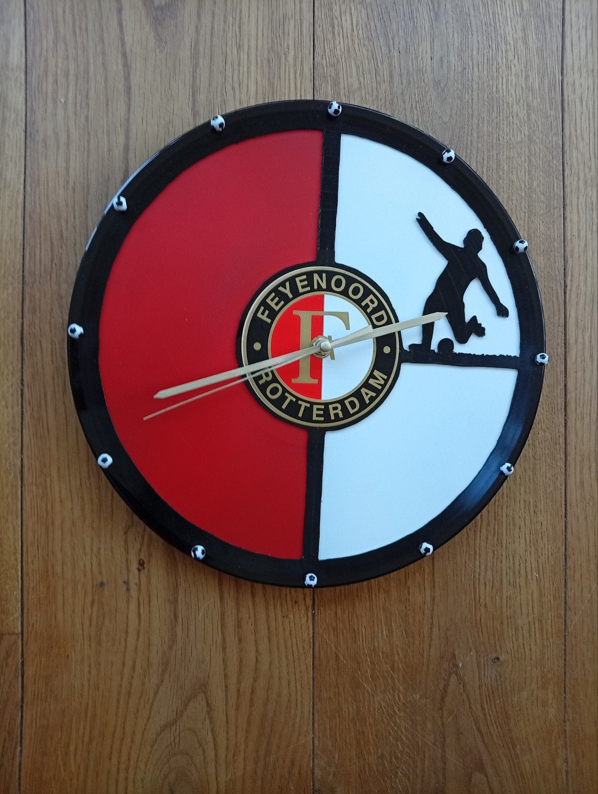 Piet Klaasse Feyenoord LP-plaat klok - doorsnede 30 cm, Ophalen, Zo goed als nieuw