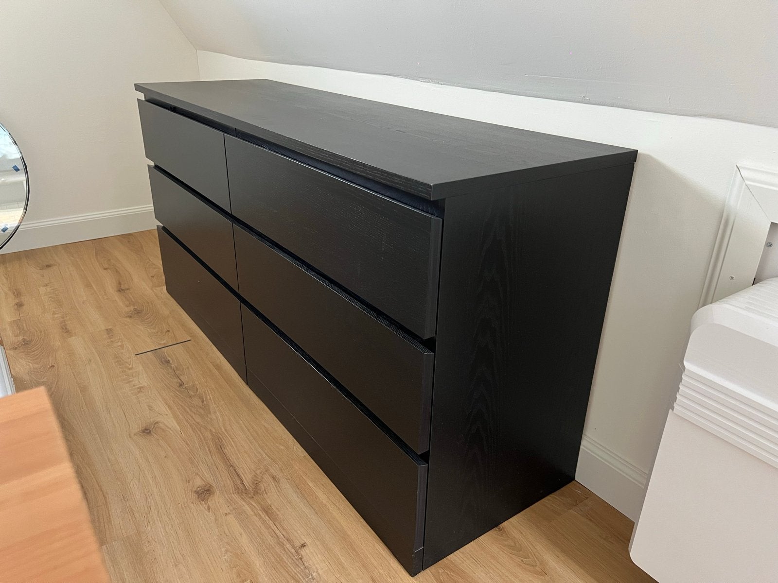 IKEA Ladekast Zwart met 6 Lades - 160x48x78 cm, Huis en Inrichting, Kasten | Ladekasten, Ophalen, Gebruikt, 5 laden of meer, 150 tot 200 cm