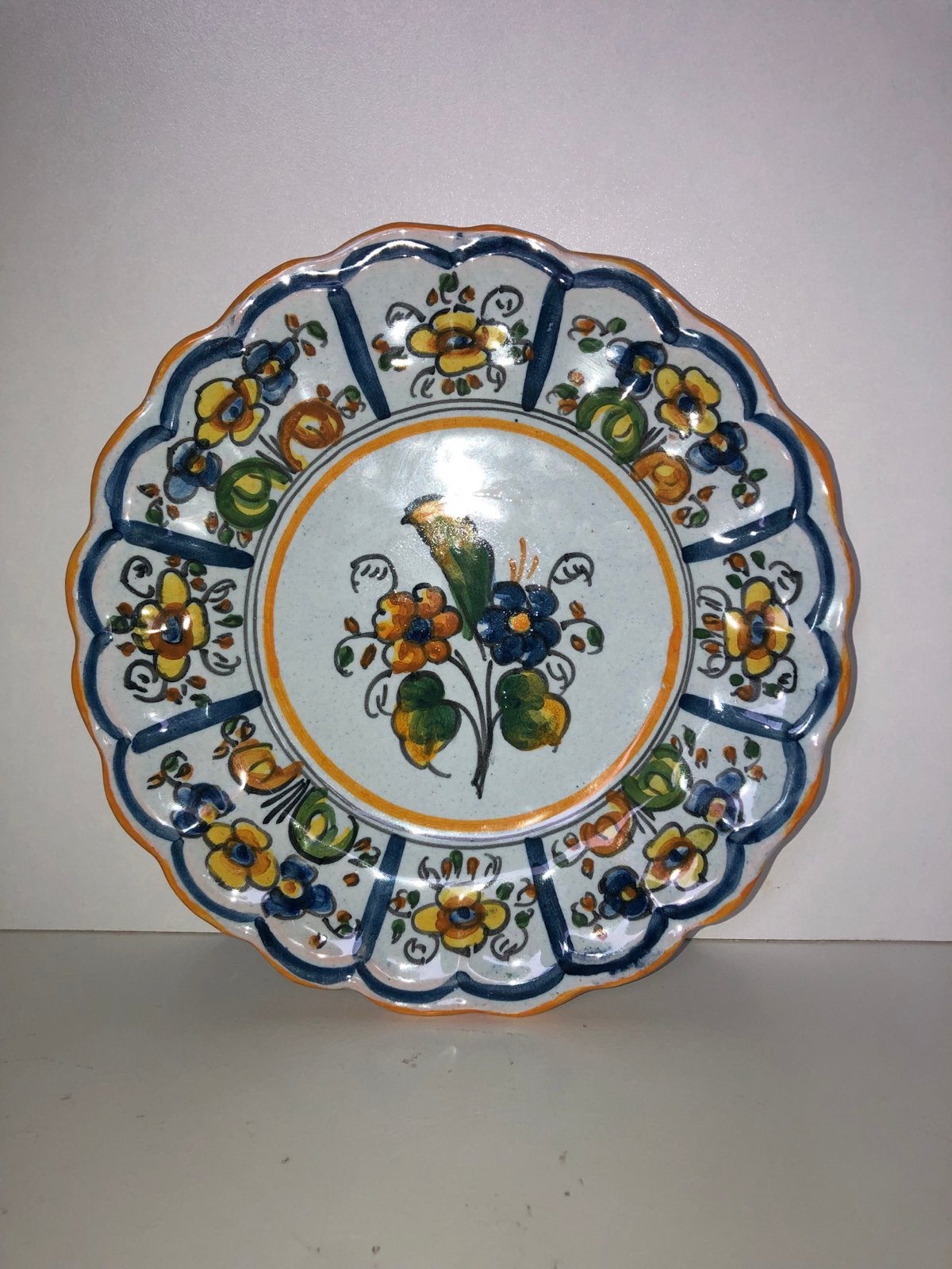 Vintage handgeschilderd keramiek bord - Taera Duran, Antiek en Kunst, Antiek | Servies los, Ophalen of Verzenden