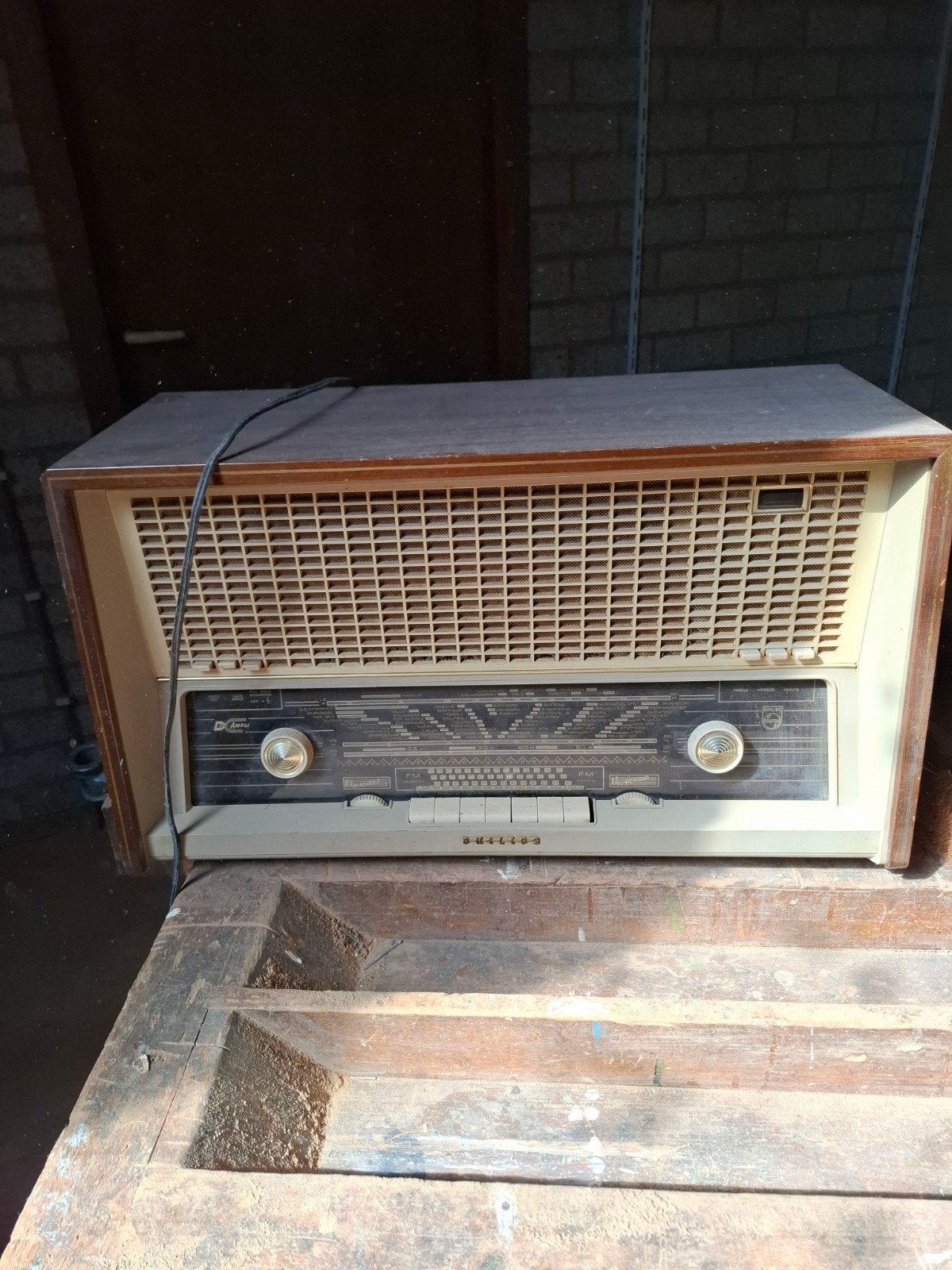 Vintage Philips buizenradio - Decoratief object, Audio, Tv en Foto, Radio's, Ophalen, Gebruikt, Radio
