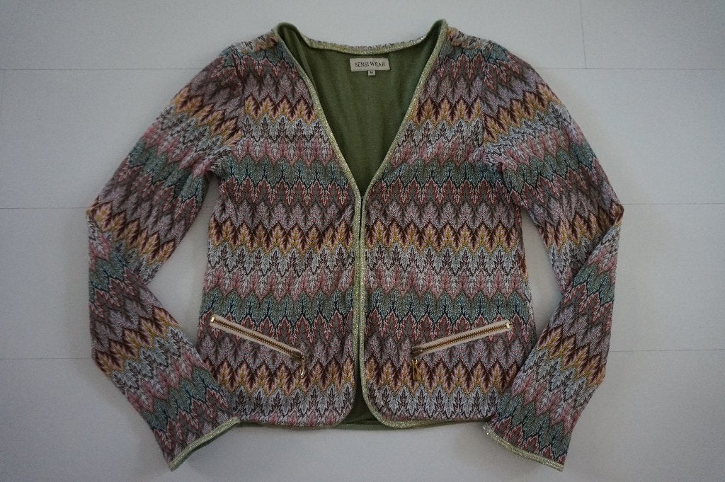 Sensi Wear vest zijde viscose mt M herfst groen kort vestje, Maat 38/40 (M), Ophalen of Verzenden, Groen, Sensi Wear