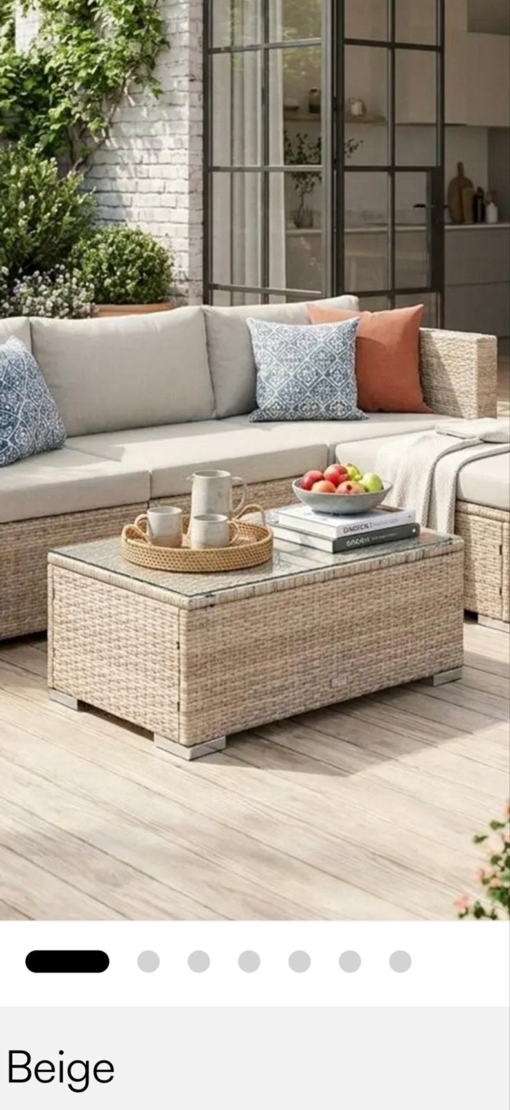 Sweeek Torino tuintafel beige - Nieuw in doos, Tuin en Terras, Tuintafels, Ophalen, Nieuw, Rechthoekig, Wicker