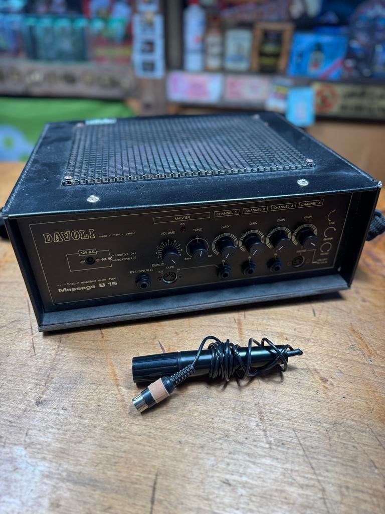 Davoli Message B 15 vintage mixer/speaker met microfoon, Ophalen, Gebruikt