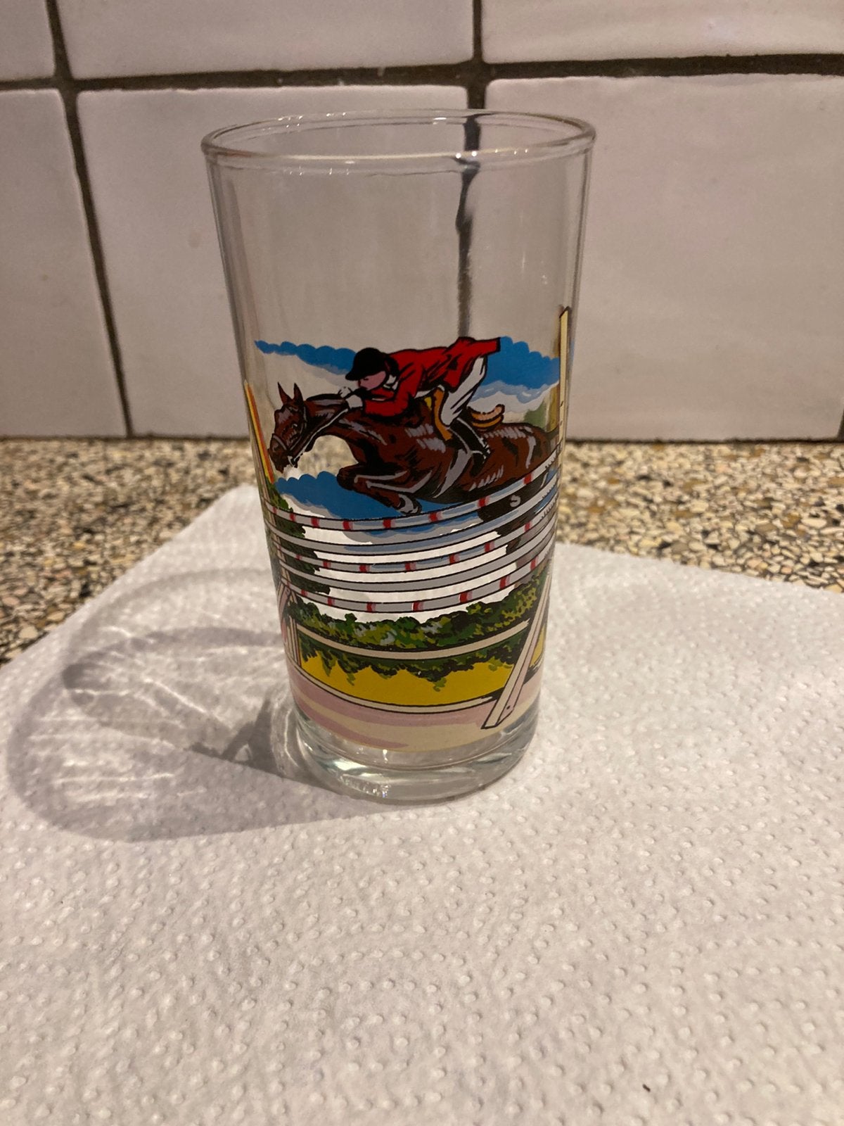 Glas paarden sport, Ophalen of Verzenden, Zo goed als nieuw, Waterglas