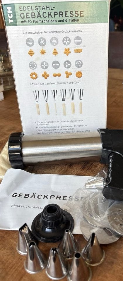 TCM Edelstaal koekjespers nooit gebruikt, Ophalen of Verzenden, Nieuw