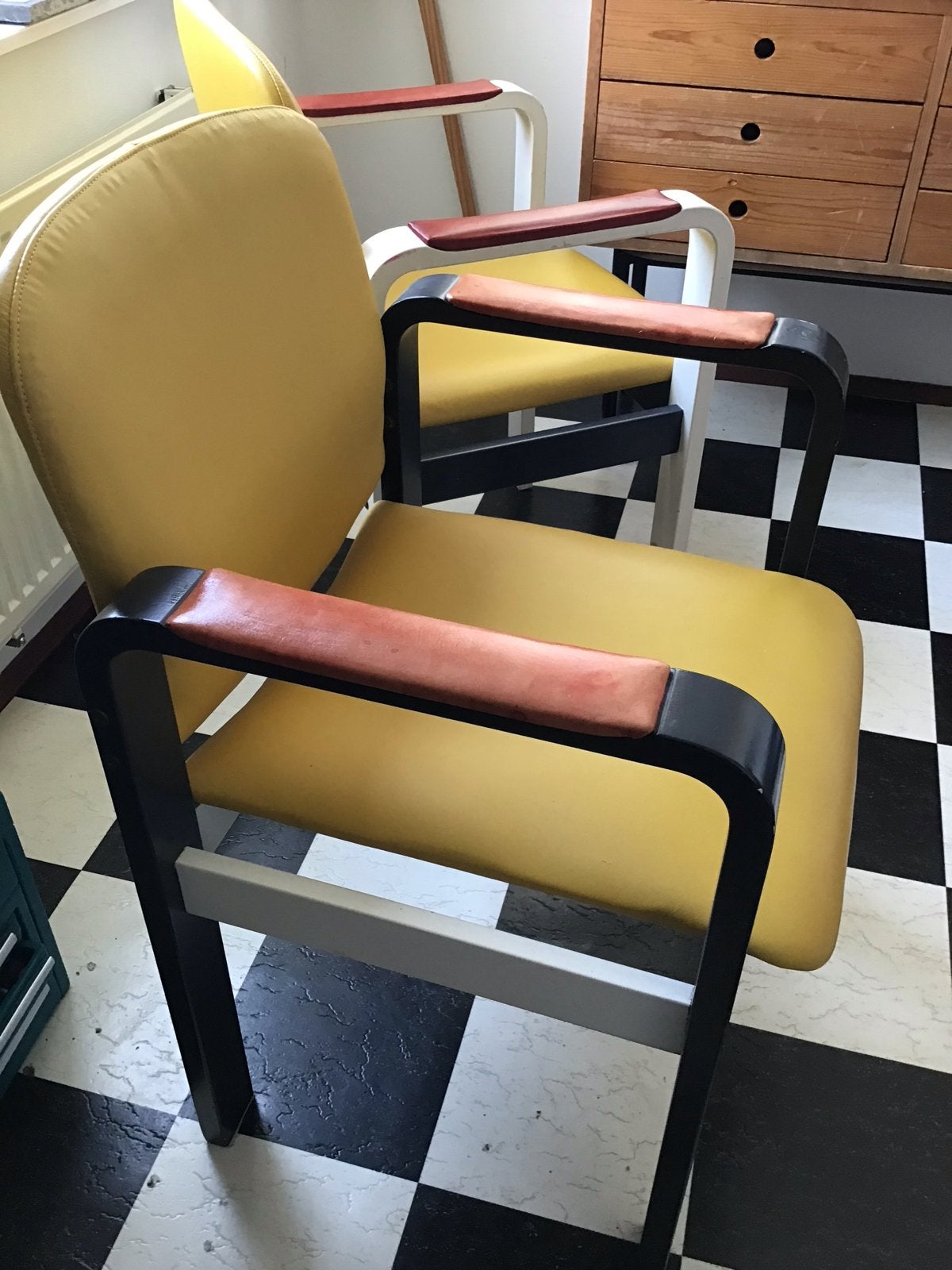 Vintage leer beklede stoelen - Set van 2, Ophalen