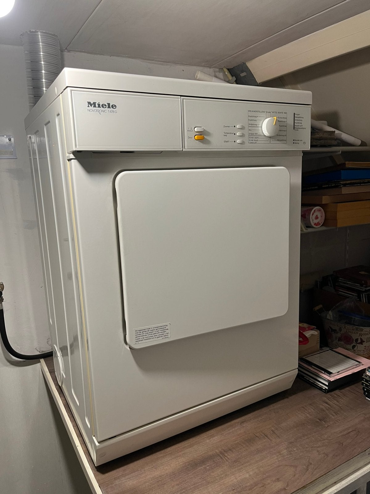 Aardgasdroger Miele Novotronic T478, Ophalen, Gebruikt, Luchtafvoer, 85 tot 90 cm