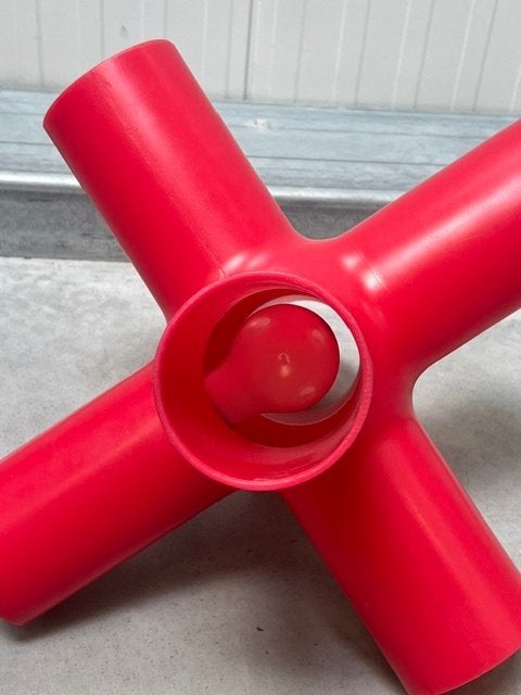 Crosslight tafellamp rood retro design jaren 90 vloerlamp, Met schakelaar, Overige merken, Kunststof, .