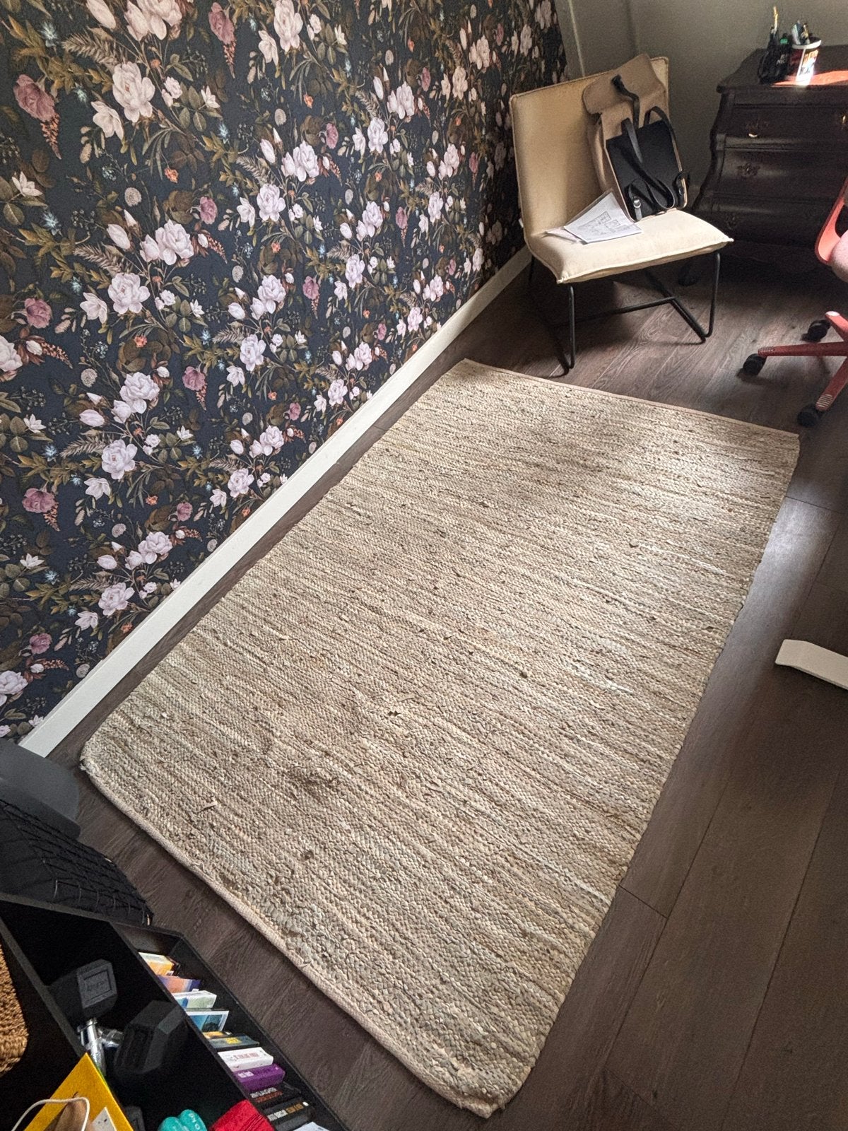 Juten vloerkleed - Natuurlijke uitstraling, Gebruikt, 100 tot 150 cm, Beige, Ophalen of Verzenden
