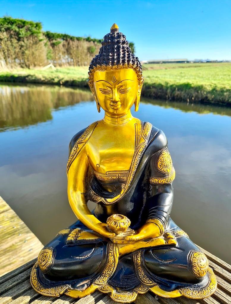 AMITABHA BOEDDHA BRONS 35 CM, Ophalen of Verzenden, Nieuw, Religie