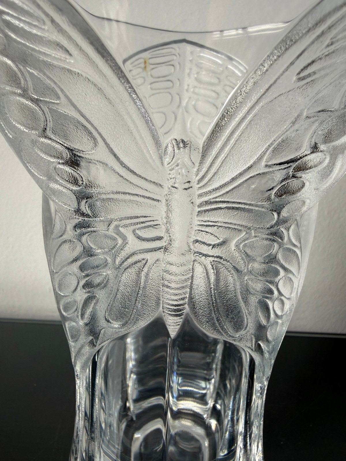 Art Deco vaas kristal vlinder, Ophalen of Verzenden