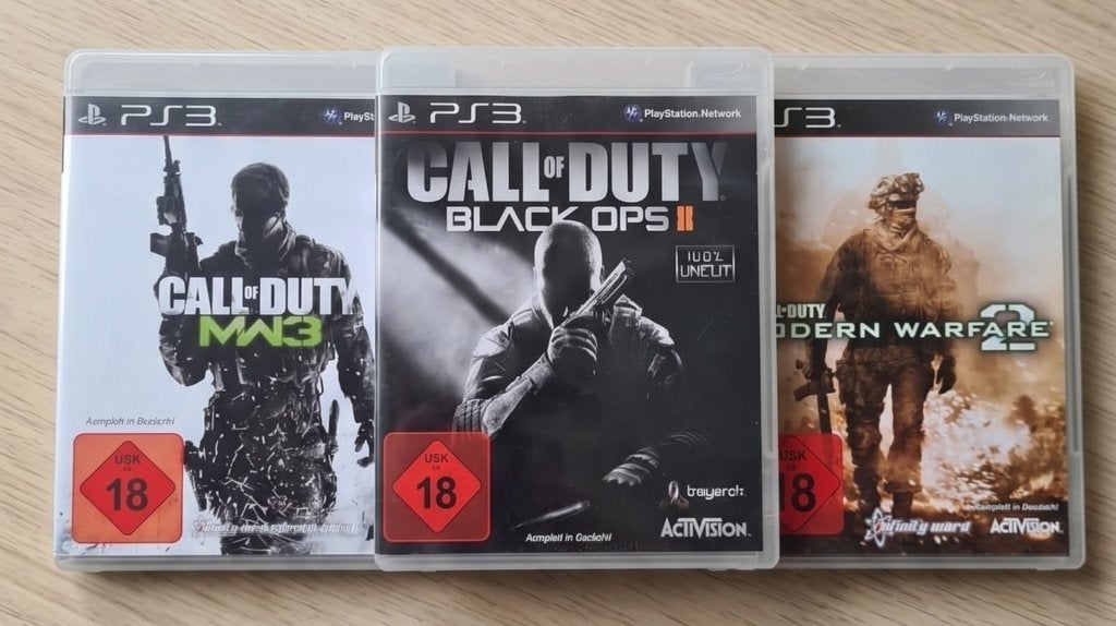 3x Call of Duty PS3 – MW2, MW3, Black Ops 2 compleet, Online, Vanaf 18 jaar, Shooter, 2 spelers