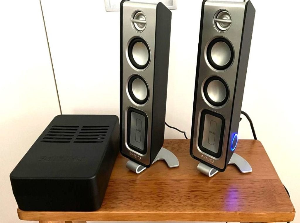Gezocht  Philips MMS321/00 PC speakers, Ophalen, Zo goed als nieuw, Audiokanaal 2.1, Philips