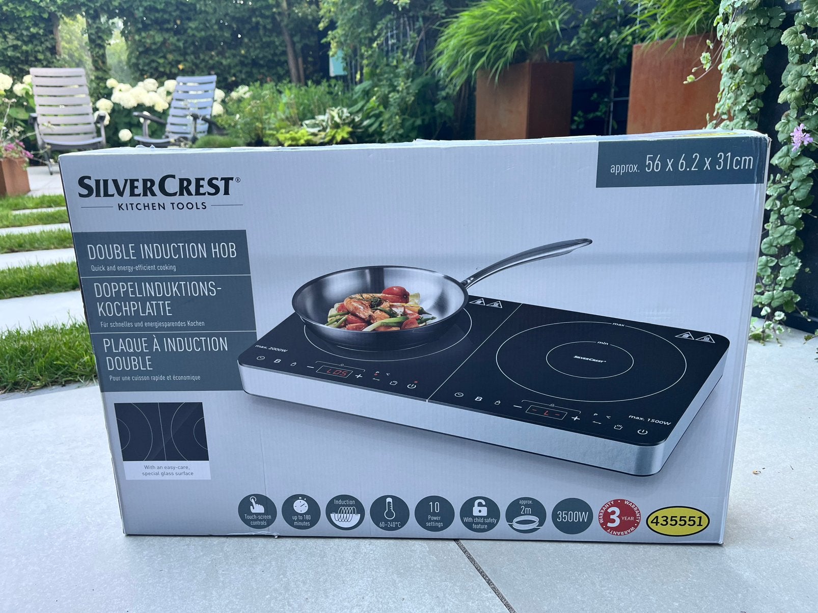 SilverCrest Dubbele Inductiekookplaat - Nieuw in doos, Ophalen, Nieuw, 3 kookzones of minder, Inductie