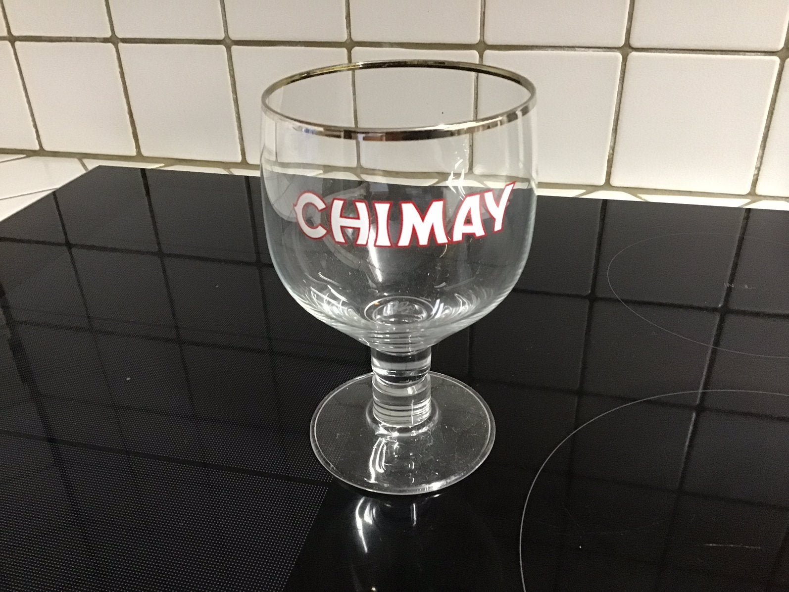 Oud trappistglas bierglas Chimay, Ophalen of Verzenden, Zo goed als nieuw, Glas of Glazen, Overige merken