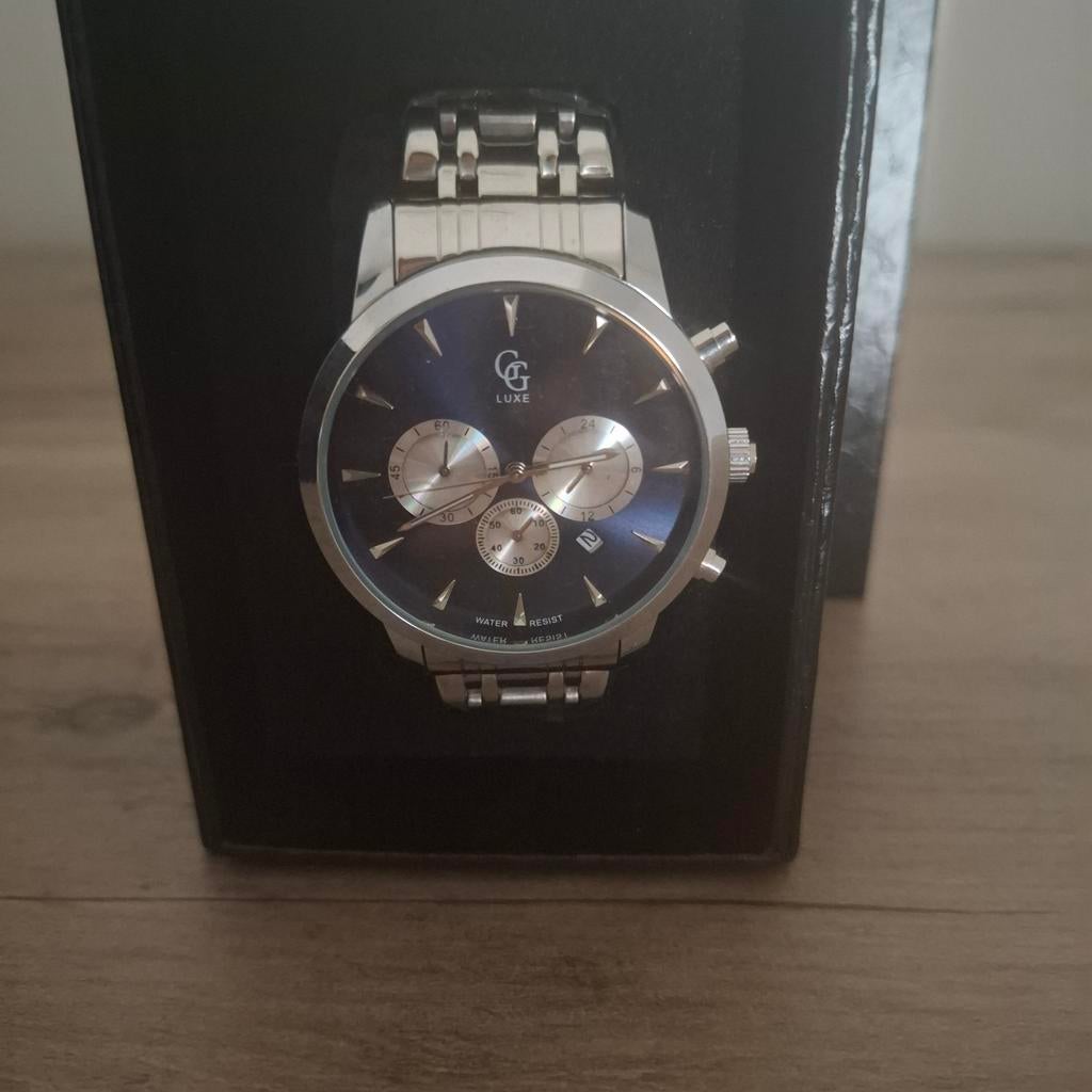 GG luxe heren horloge NIEUW, Overige merken, Staal, Staal, Polshorloge